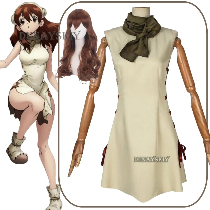 Ogawa Yuzuriha Cosplay Anime Costume Scarf Full Set Khaki Dress Uniform Women Outfit Halloween Carnival Party Suits Roleplay