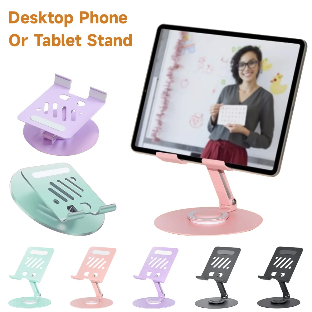 360 Rotatable Foldable Universal Phone Holder Double Shaft Adjustable Anti Slip Desktop Lazy Stand for iPad Tablet Hands Free