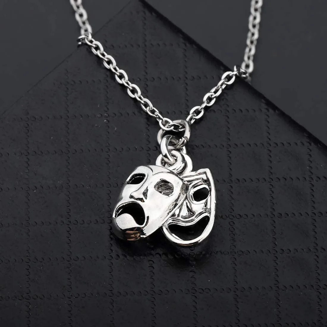 Mask Actor Art School Performance Student Sad Happy Movie Creative Necklace Weirdo Novel Girl Women Jewelry Accessories Pendant