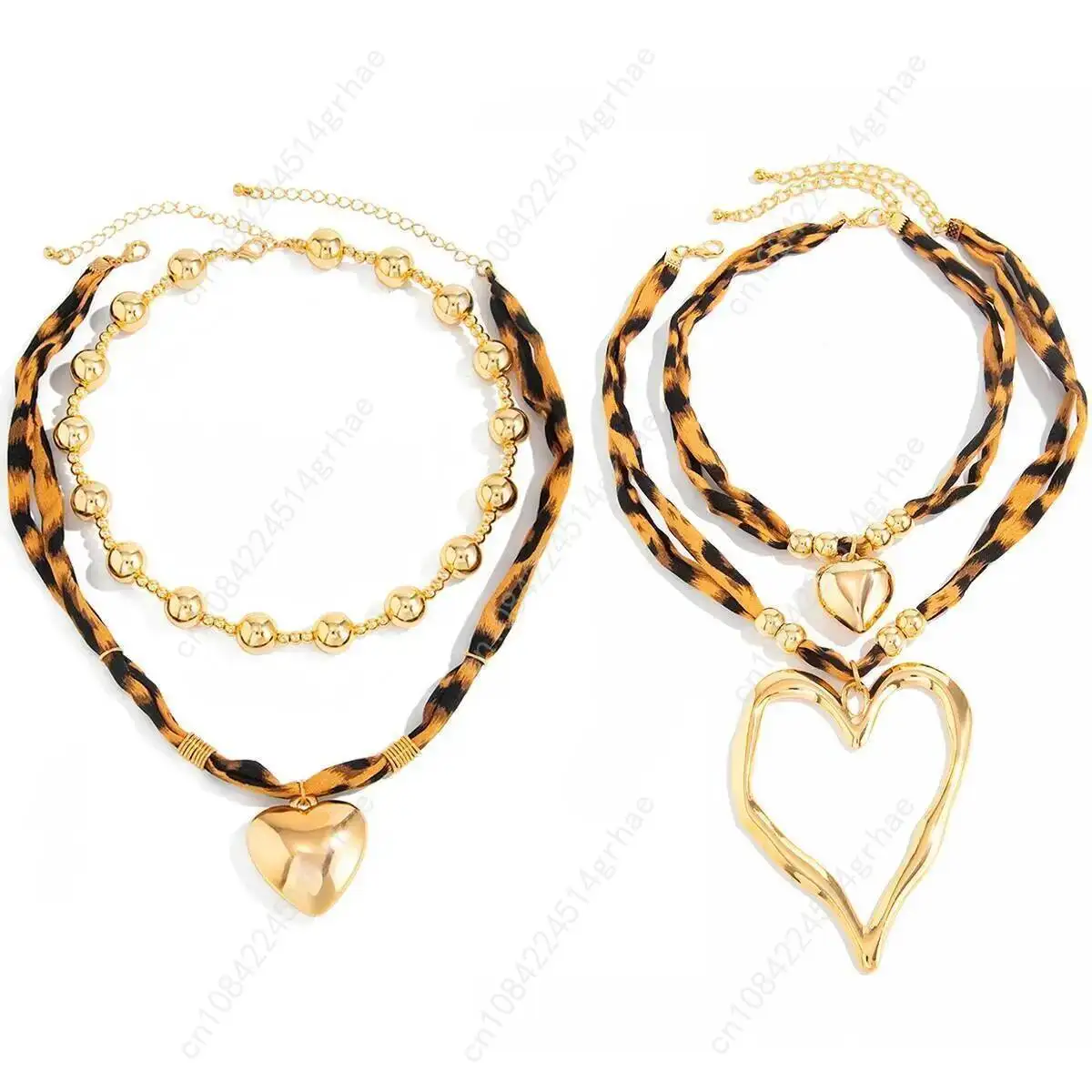 Ingemark العرقية الرجعية كبيرة الحب القلب قلادة المختنق قلادة 2026 الاتجاه الجديد القوطي ليوبارد طباعة سلسلة اليومية مجوهرات الحفلات هدية #6