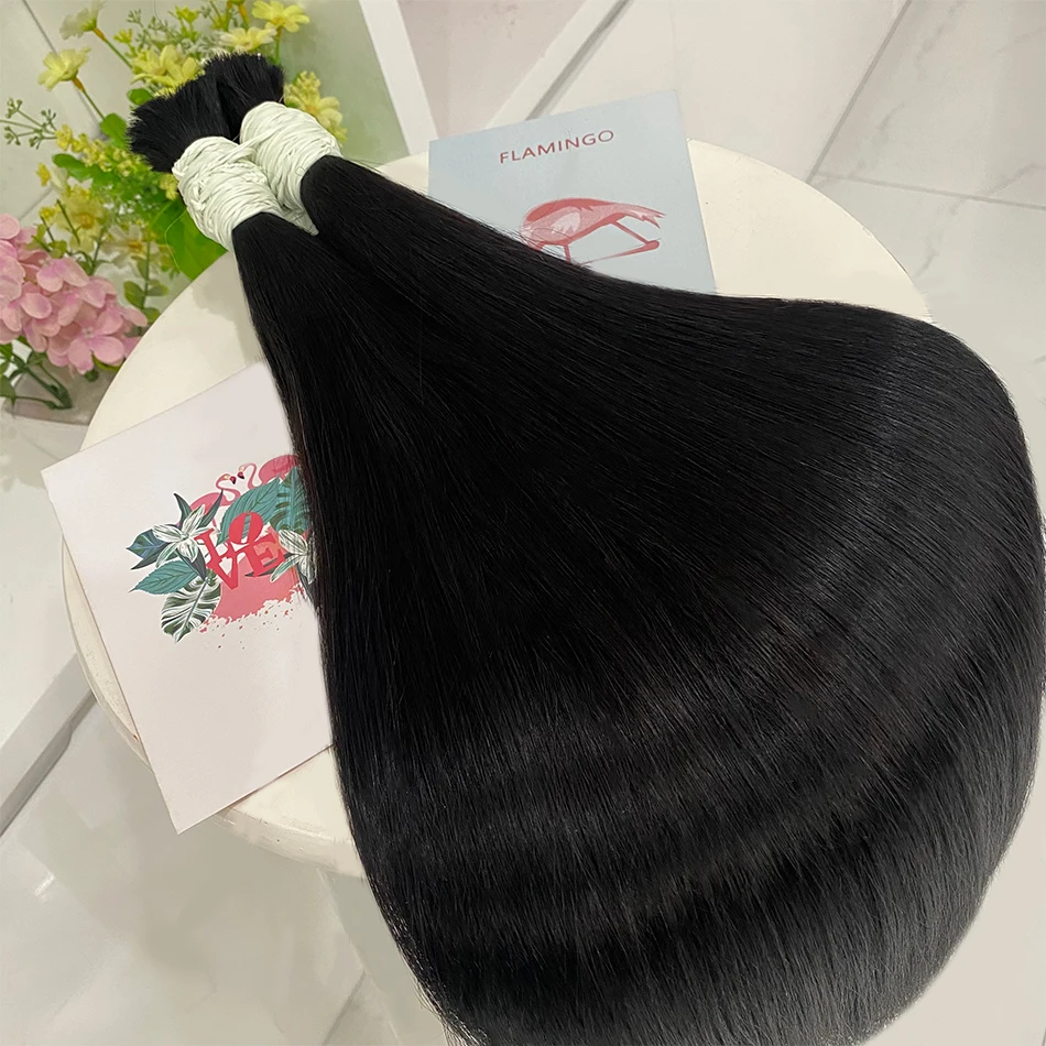 Wholesale High Quality Raw Human Hair Bulk Factory Supplier Remi Cuticle Aligned Human Hair Can Be Customized image 3