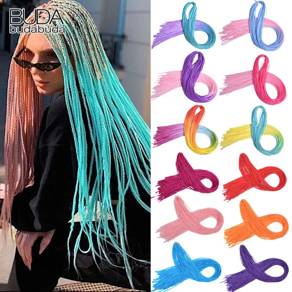 Zizi Zöpfe Häkeln Box Zöpfe Farbige Crochet Haar Bundles Synthetische Flechten Haar Extensions Rosa Rot Regenbogen Zizi Zöpfe Haar