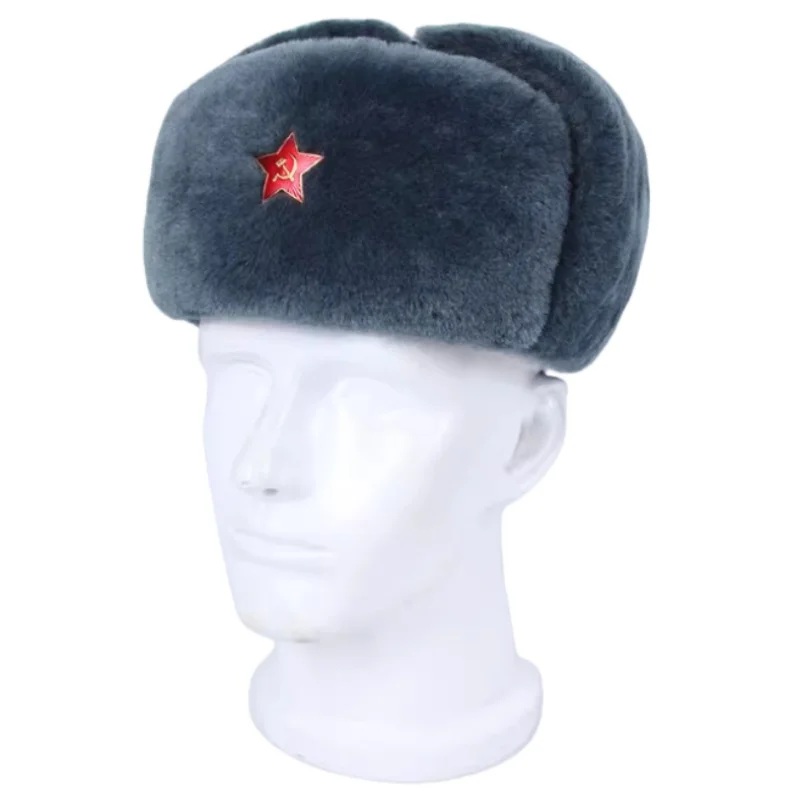

Реплика советской зимней шапки-ушанки М69 с серой звездой Красной Армии, хлопковая, в стиле Лэй Фэн