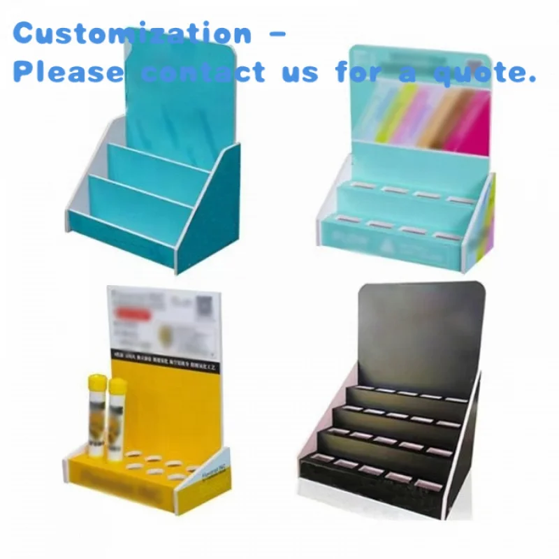 custom.Advertising Pvc Foam Cardboard Product Stand Unit Box Carton Counter Table Top Display Stand