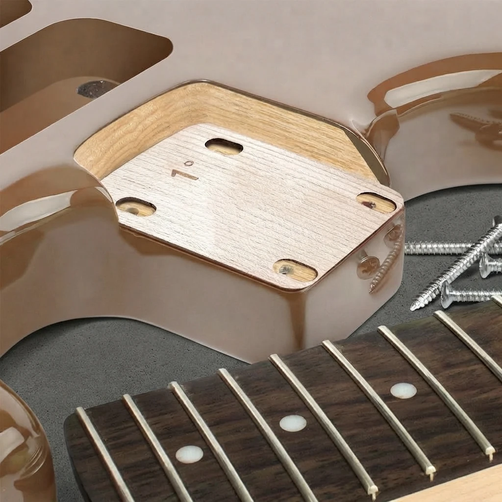 Bolt-On Pitch Correction Kit, 3 Piece Wooden Shims, 0.25 0.5 1 Degree, Luthier Setup Tool for ST TL LP Style Electric Guitars
