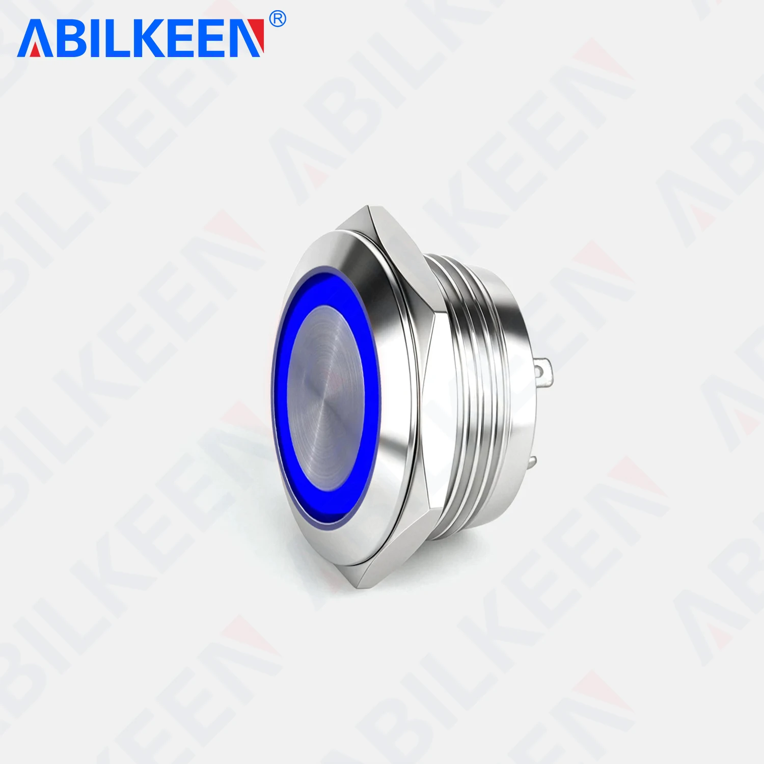 ABILKEEN 19MM Ultra-Thin Metal Push Button Switch 1NO Momentary Push Button with LED Ring Light DC3-6V 12-24V 4Pin Terminal