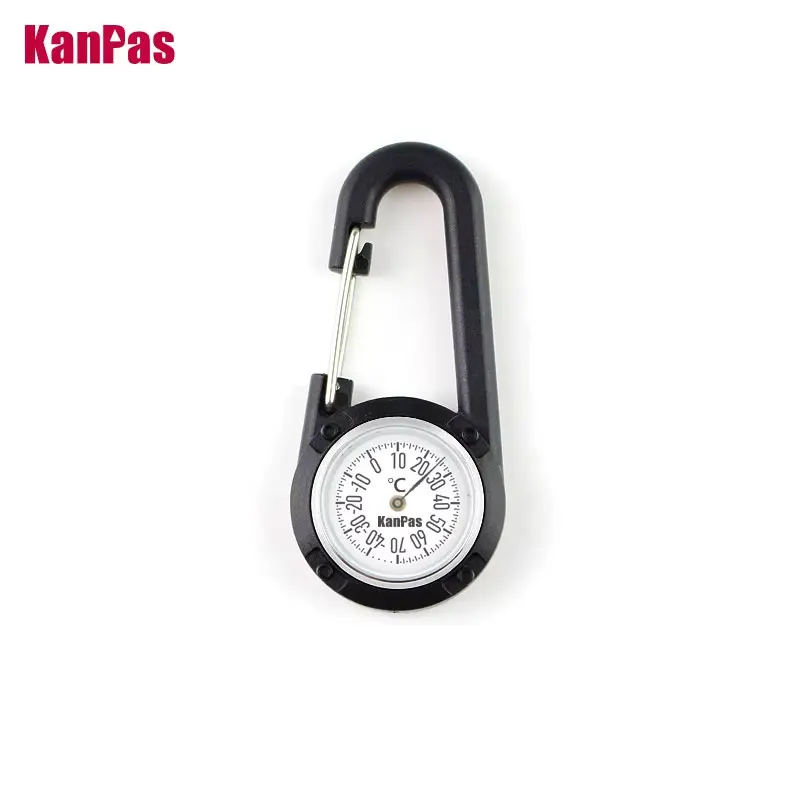 KANPAS Carabiner Thermometer, Outdoor Mechanical Temperature Meter, Lightweight Temperature Gauge for Hiking Camping CA-TH-25
