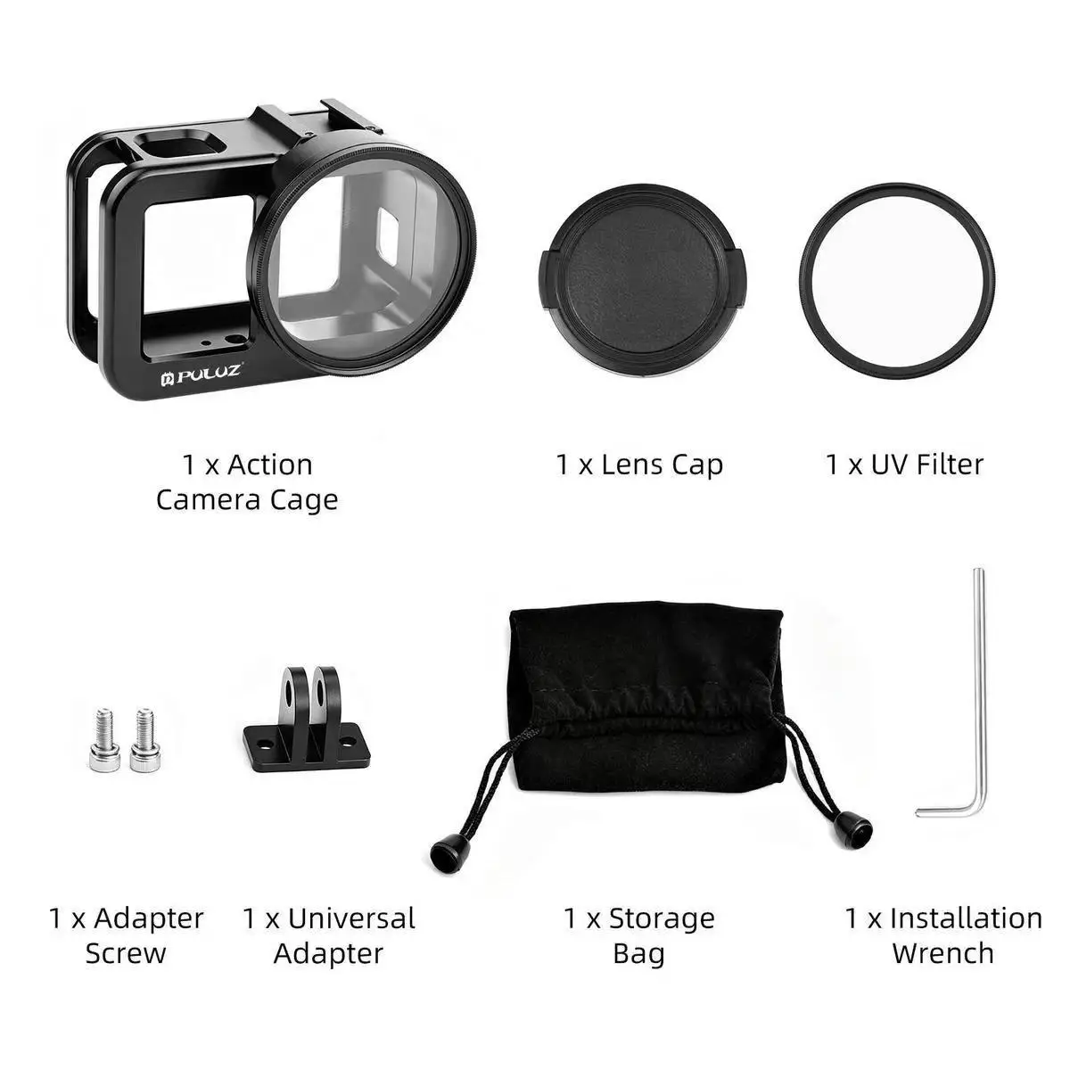 aluminum-camera-cage-for-gopro-mission-1-1pro-protective-frame-with-uv-filter-lens-cap-photography-accessory-set