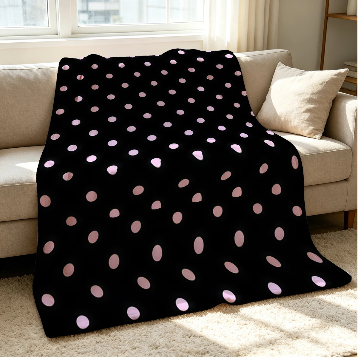 Pink Night Flannel Blanket Warm Soft Halloween Christmas Couch Warm Cozy Decorative Decor Gift for All Season