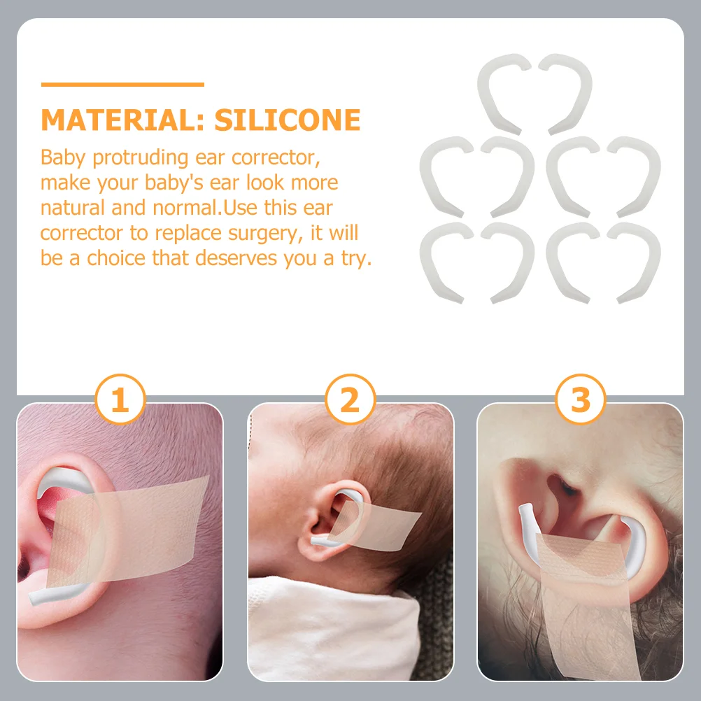 5 Pairs Auricle Corrector Kids Ear Defenders External Baby Support Correction Newborn Protruding Silicone Silica Gel Toddler