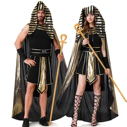 Halloween Ancient Egypt Egyptian Pharaoh Costume for Men King Cleopatra Queen Cosplay Carnival Party Medieval Couple Party Dress