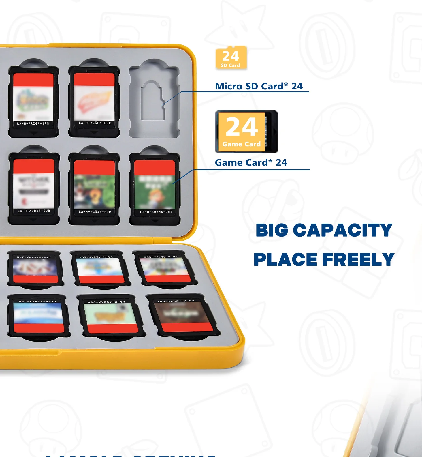 FUNLAB Scatola per carte Switch Scatola per cassette Borsa per carte da gioco NS Borsa protettiva OLED 24 scatole in silicone di grande capacità con aspirazione magnetica