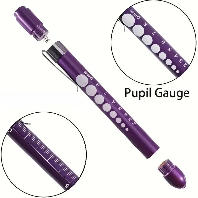 Purple Aluminum Alloy Pen Light LED Flashlight - White Light (Battery Not Included)