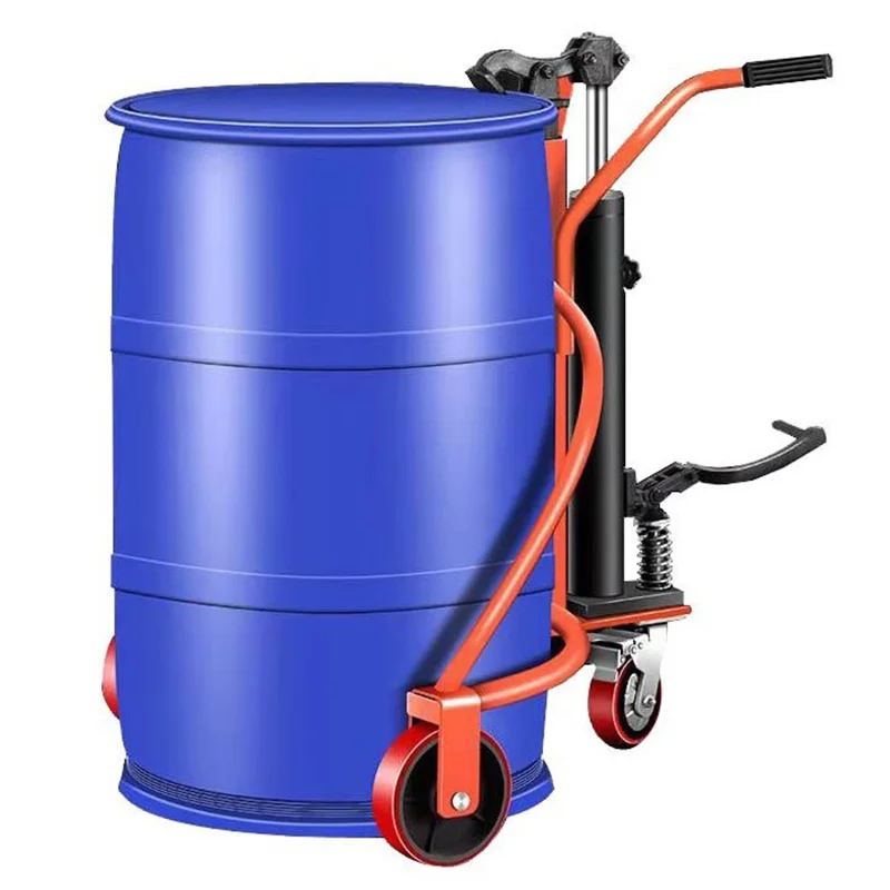 

China Manufacturer 300kg Mini Manual Lifter Pallet Oil Drum Truck, Oil Drum Pallet Truck