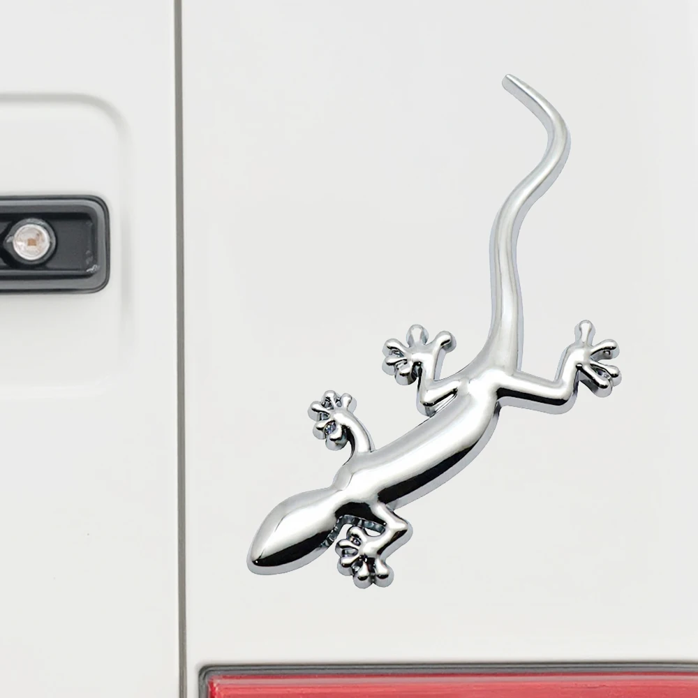 3D Metal Car Sticker Creative Gold Gecko Emblem Badge Car Body Rear Trunk Upgrade Version Modification Accessories Decal
