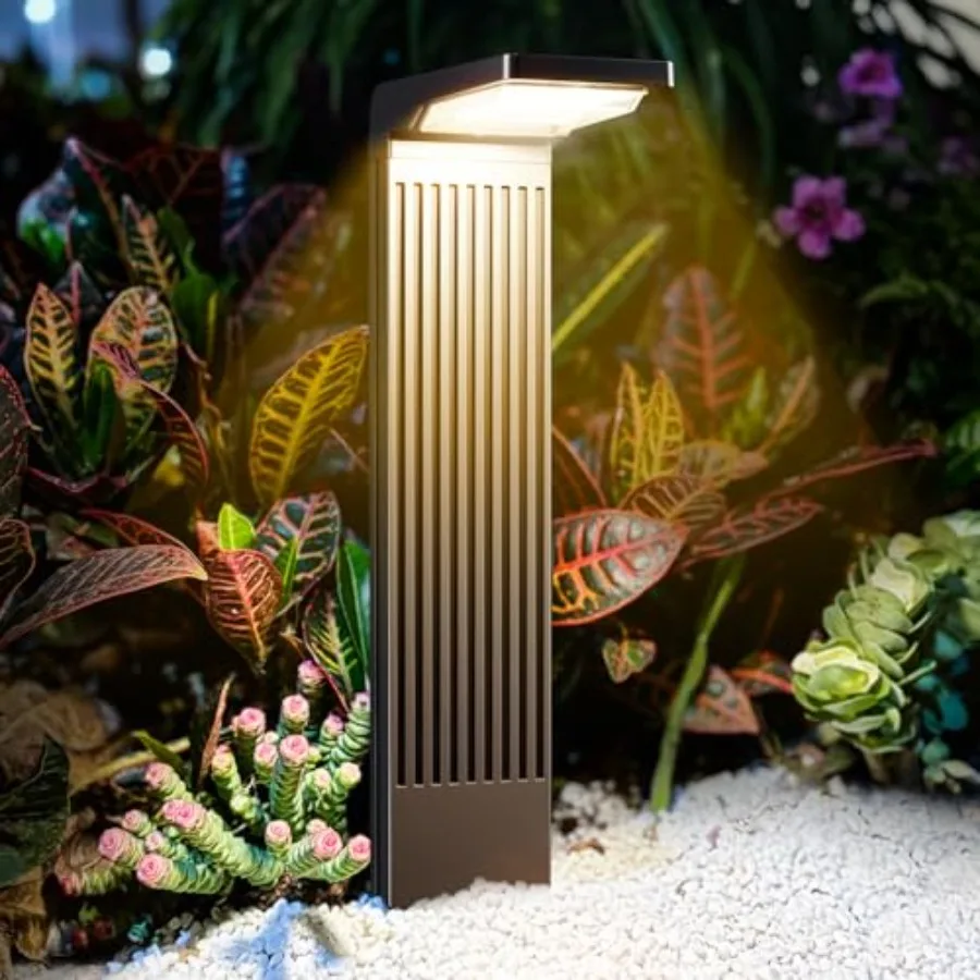 Solar Pathway Lights Outdoor, Bright 60LED Solar Path Lights Outside Waterproof, Warm and Cool Walkway Lights Solar Powered, La