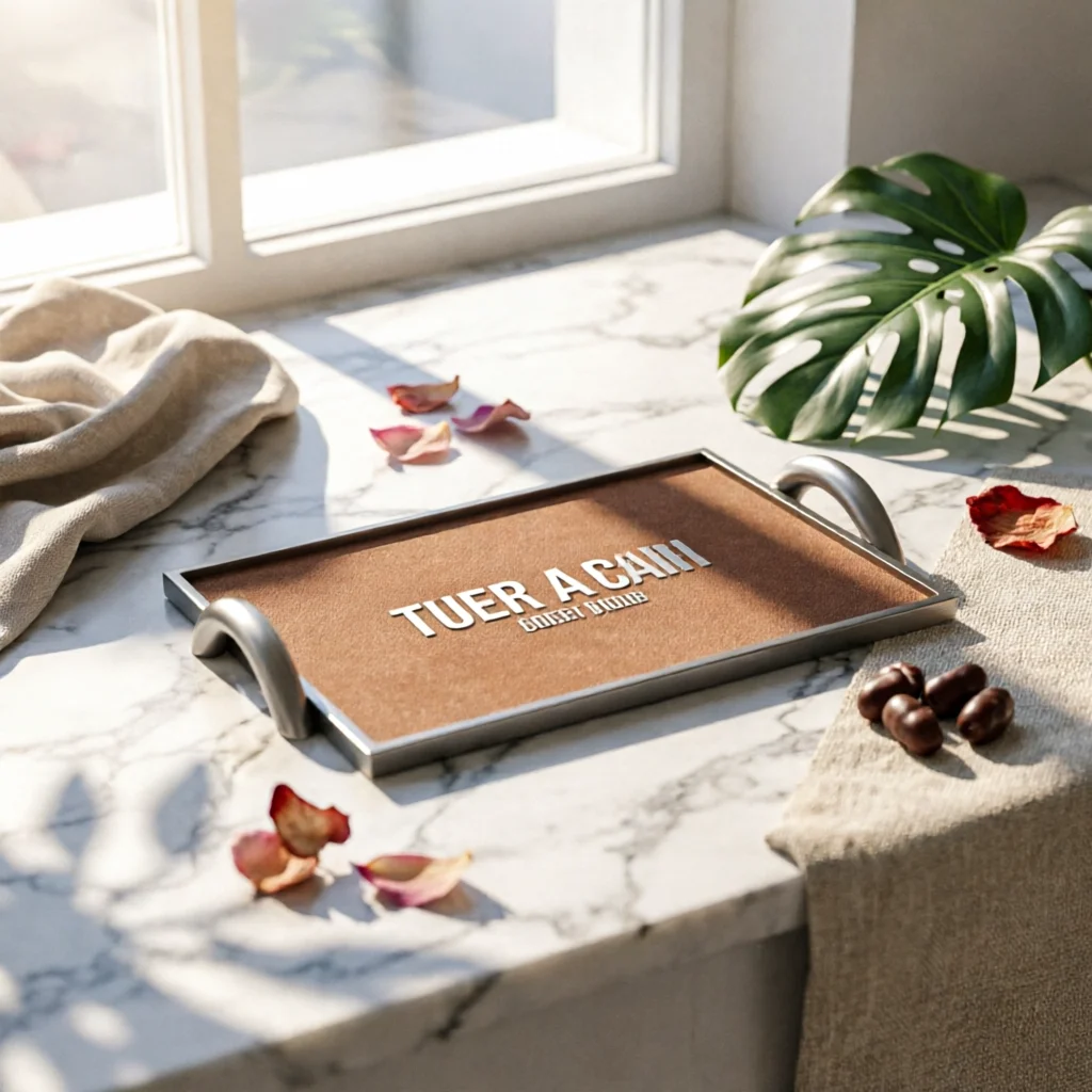 Leather Tray with Handles Modern Valet Tray with Handles Organizer Slim-Profile Long-Lasting for Dressing Room, Closet
