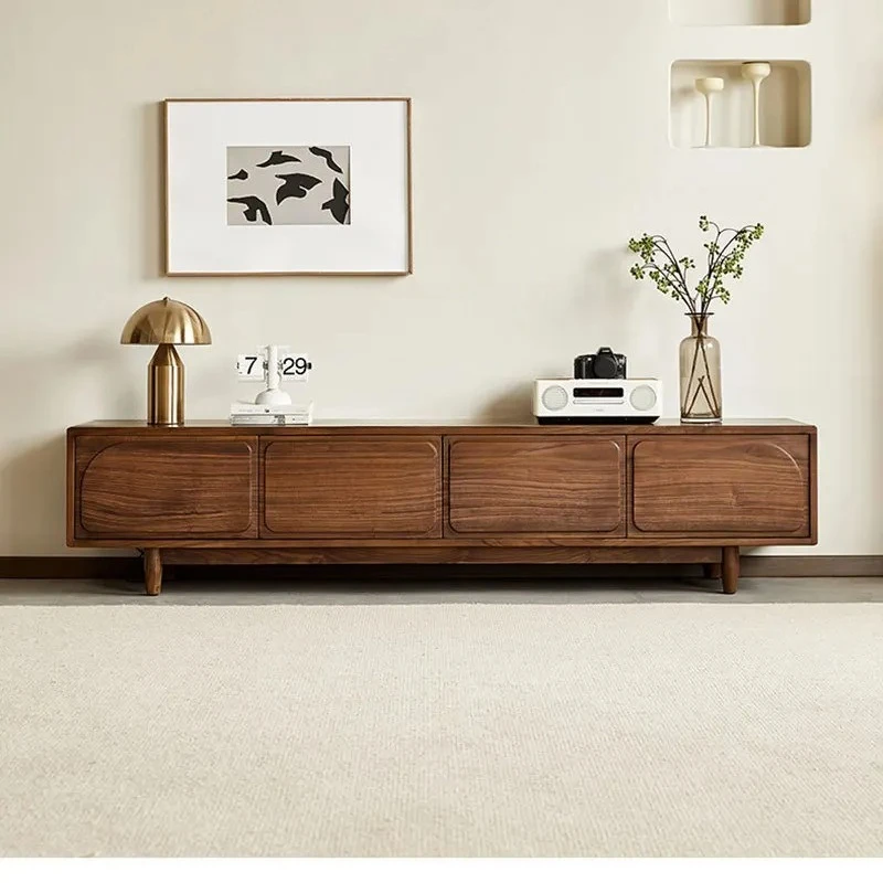 

Скандинавский шкаф для телевизора из массива дерева, североамериканский черный орех, домашний шкафчик для гостиной