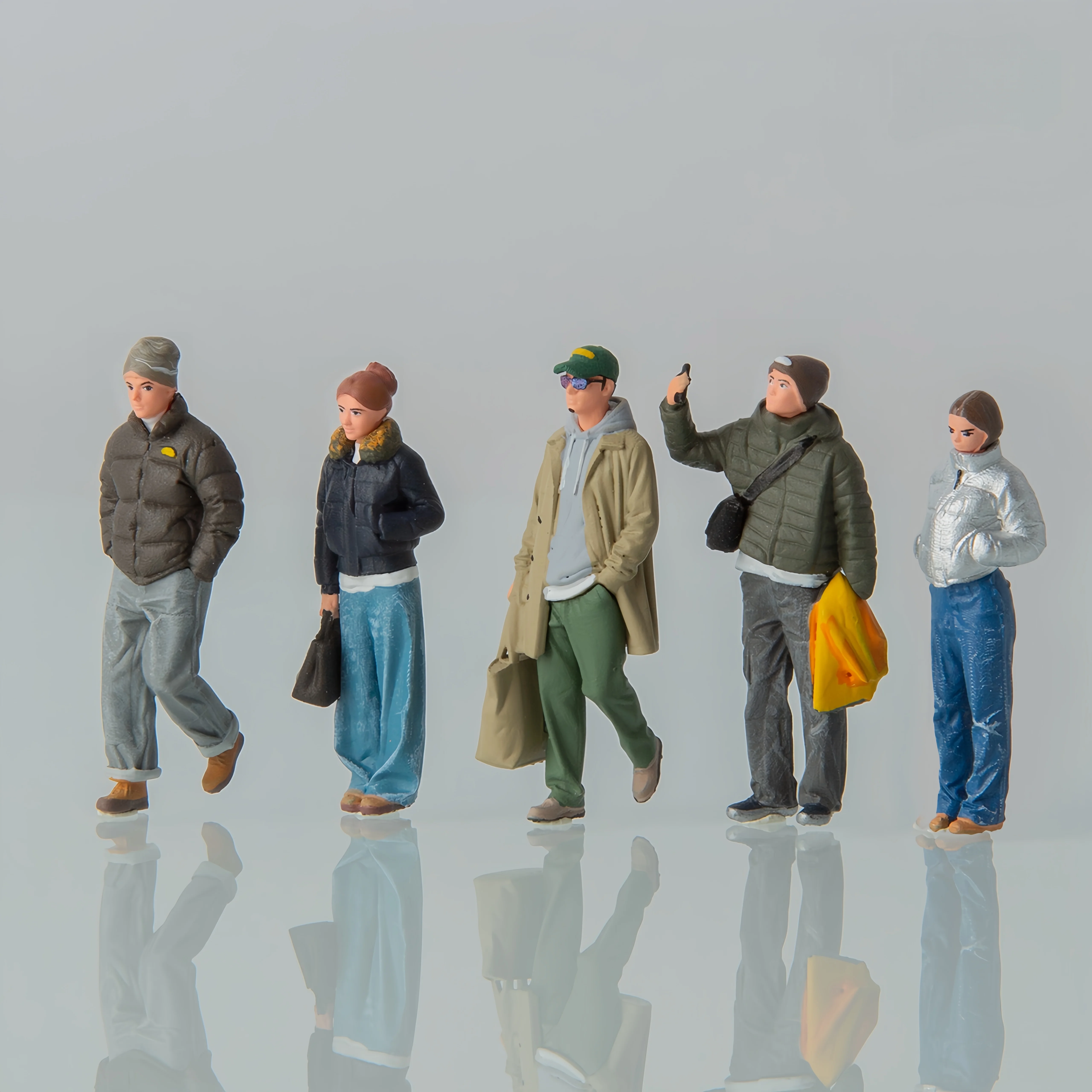 Image of AFA 1/64 Maßstab Miniatur-Harzfiguren Modell-Requisiten Street-Fashion-Figuren Diorama-Landschaftszubehör für Matchbox Tomica Diecast