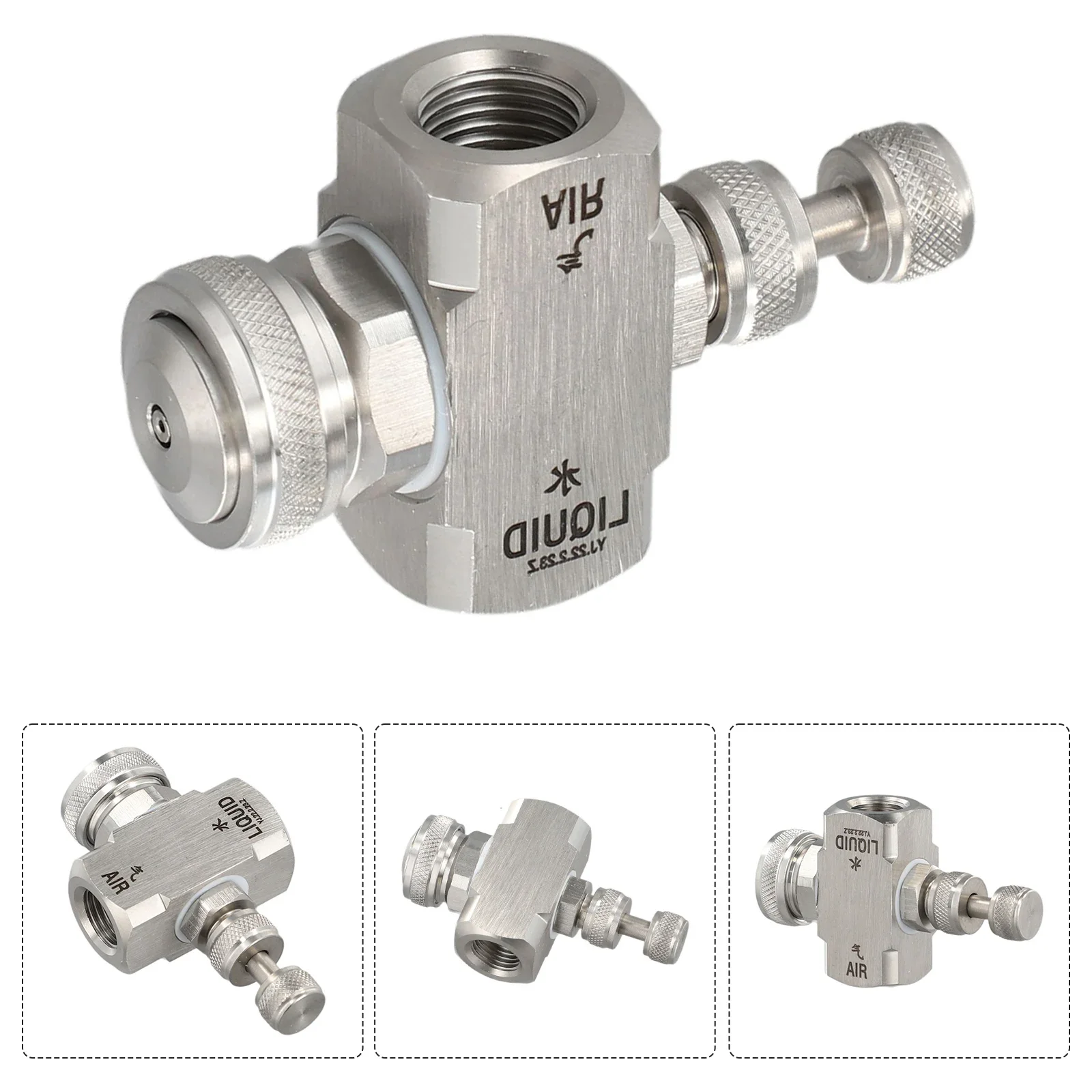 304 Stainless Steel Adjustable Spray Nozzle with Female Thread for Humidification Cooling and External Mixing Applications