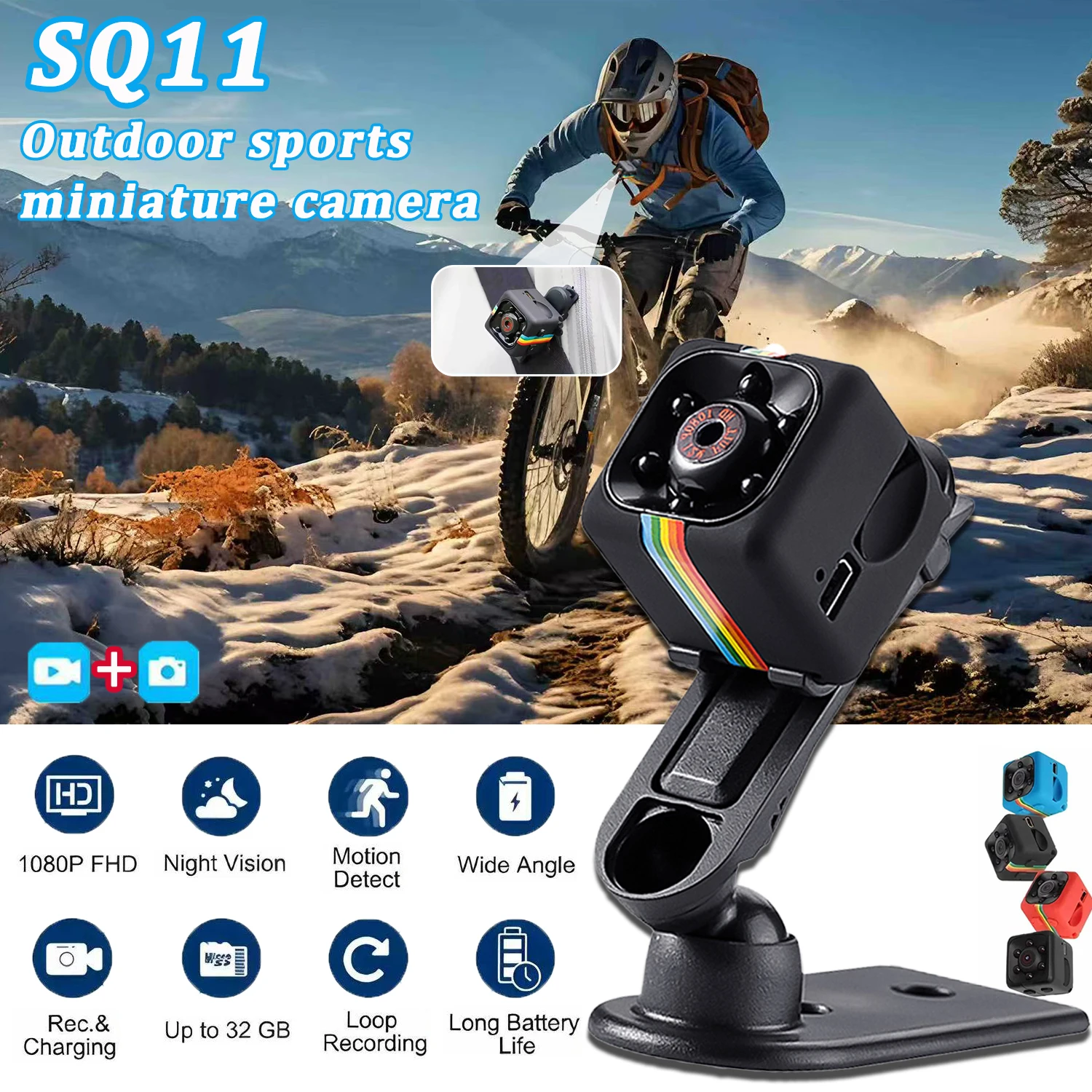 

2025 New HD Mini Camera 140°Wide Angle 10m HD Auto IR Night Vision Intelligent Motion Detection Support Hidden SD Card