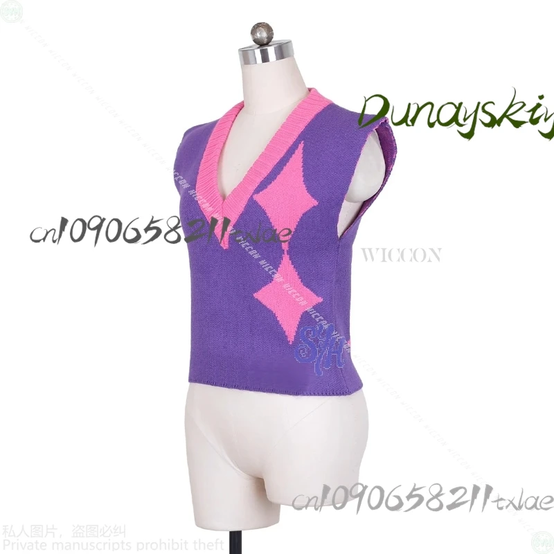 Kpop Demon Anime Movie Cosplay Saja Boys Mystery SODA POP Costume Kawaii Lovely Purple Vest Sweater 코스프레 Cute Halloween Cos