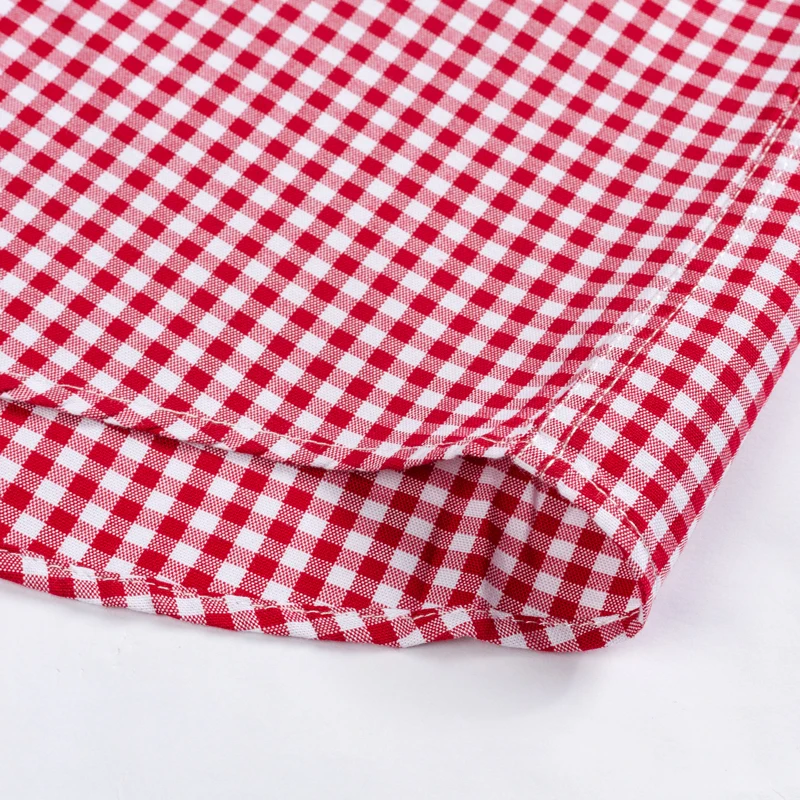 Men\'s 100% Cotton Plaid Stripe Short-Sleeve Button-Down Shirt for Summer Lightweight Breathable Comfortable Slim Fit Casual Wear