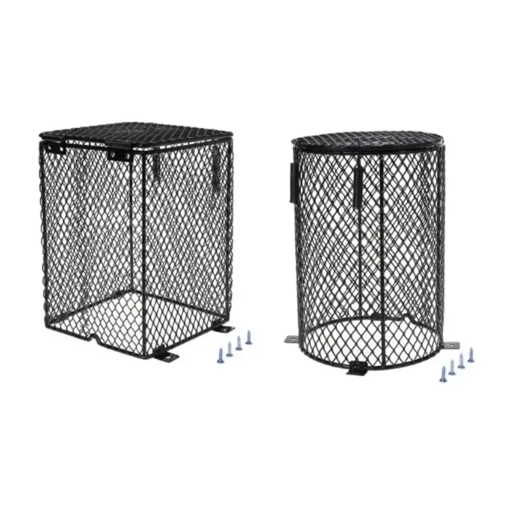 شبكة معدنية سخان الحرس غطاء شبكي حديدي شكل دائري ومربع غطاء المصباح 4 مسامير اسطوانة ومربع الزواحف مصباح الحرارة الحرس