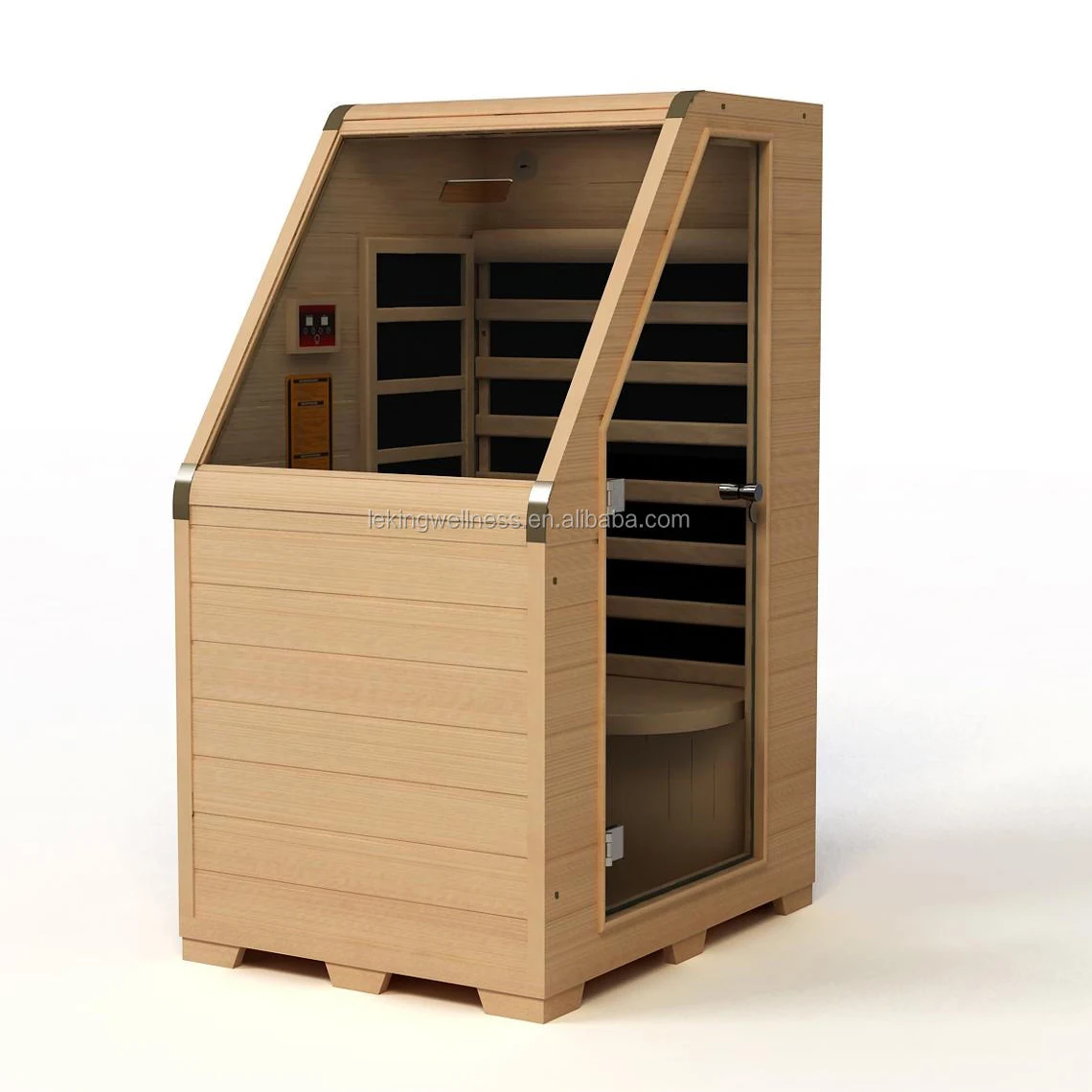 Compact Mini Hemlock Sauna for One Person, Indoor Relaxation Spa Cabin