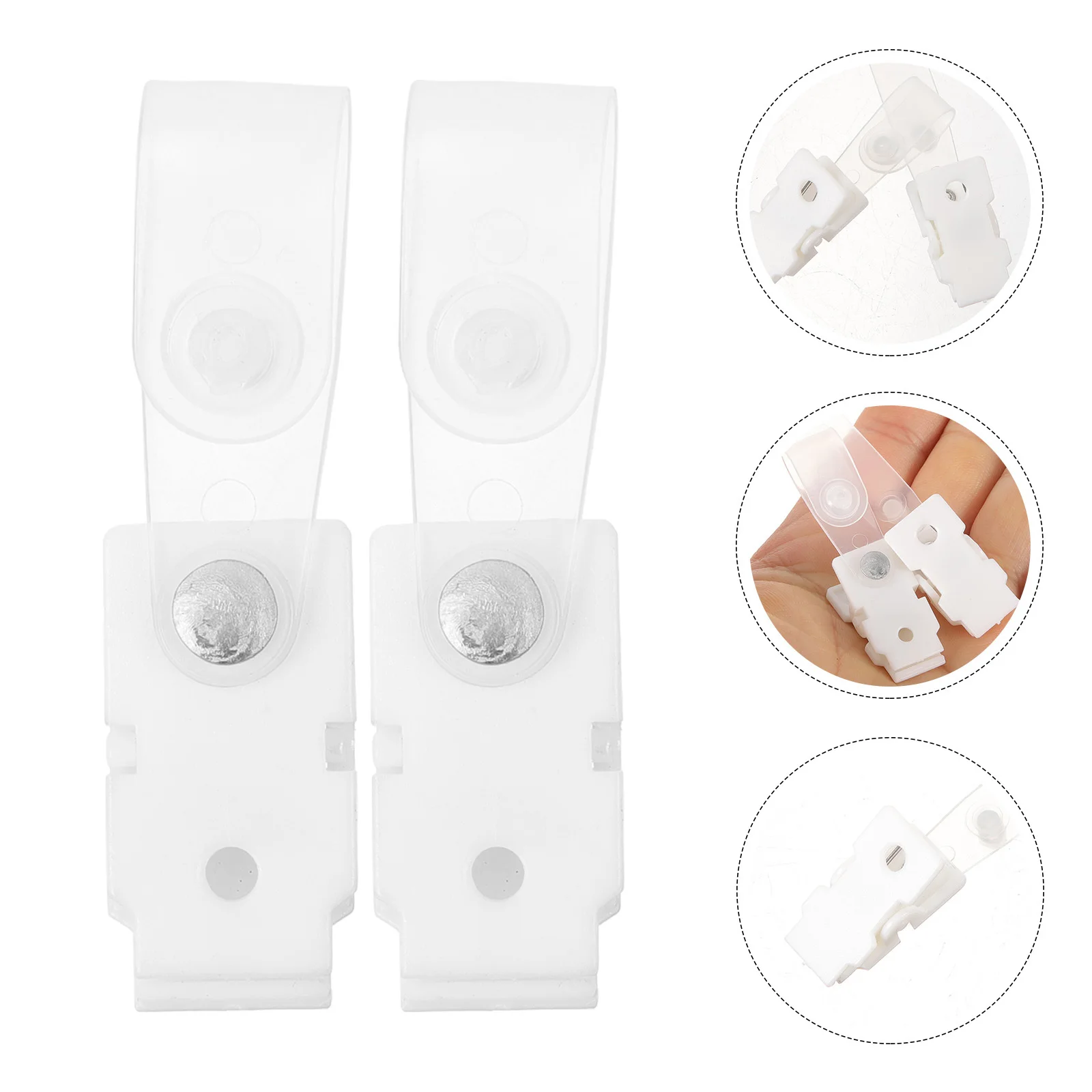 

20Pcs Badge Clips Safe Acrylic Name Badge Clips for Work Id Card Holder Practical Lightweight Name Tag Clip
