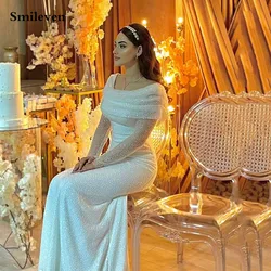 Smileven-Vestido de novia de sirena con purpurina brillante, hombros descubiertos, 2023