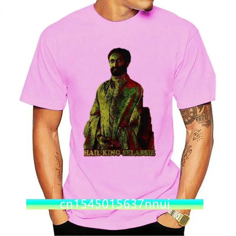 New HAILE SELASSIE PORTRAIT II Tops Tee T Shirt Lion Of Judah Ethiopia Rastafari Irie Jamaika Harajuku Hip Hop T-Shirt