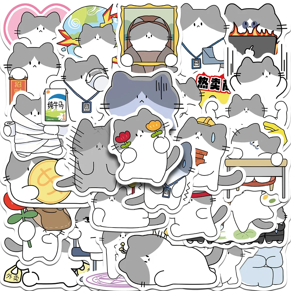 

10/30 шт., наклейки с милым котом, украшения для рабочего стола, скейтбординга, велосипеда, чемодана, чехла для телефона, чашка для воды, шлем на холодильник