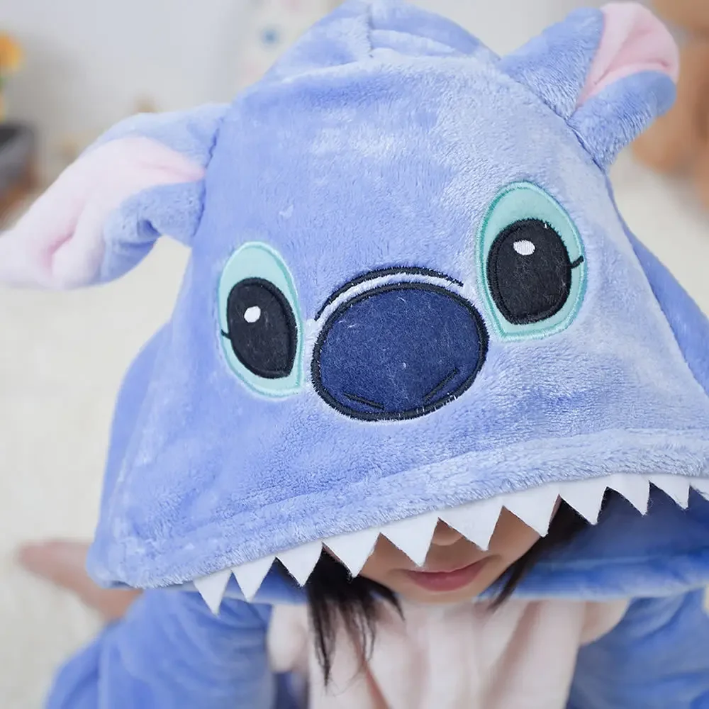 Disney-Costumes de cosplay CAN o Stitch pour enfants, combinaison Kigurumi, vêtements de détente à capuche pour enfants, vêtements d'Halloween pour garçons et filles