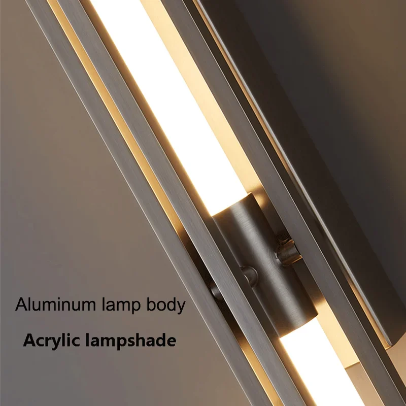 Imagem -03 - Estilo Nórdico Led Lâmpada de Parede para Sala Iluminação Interior Luminosa Acessórios de Metal Preto Quarto e Escada Luz Simples Ouro Ac110220v