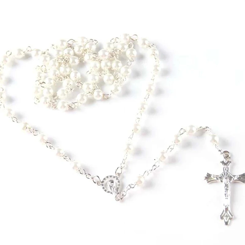 Rosary necklace Christening Baptism wedding Confirmation First 1st Holy Communion Religious church wedding decoration gift