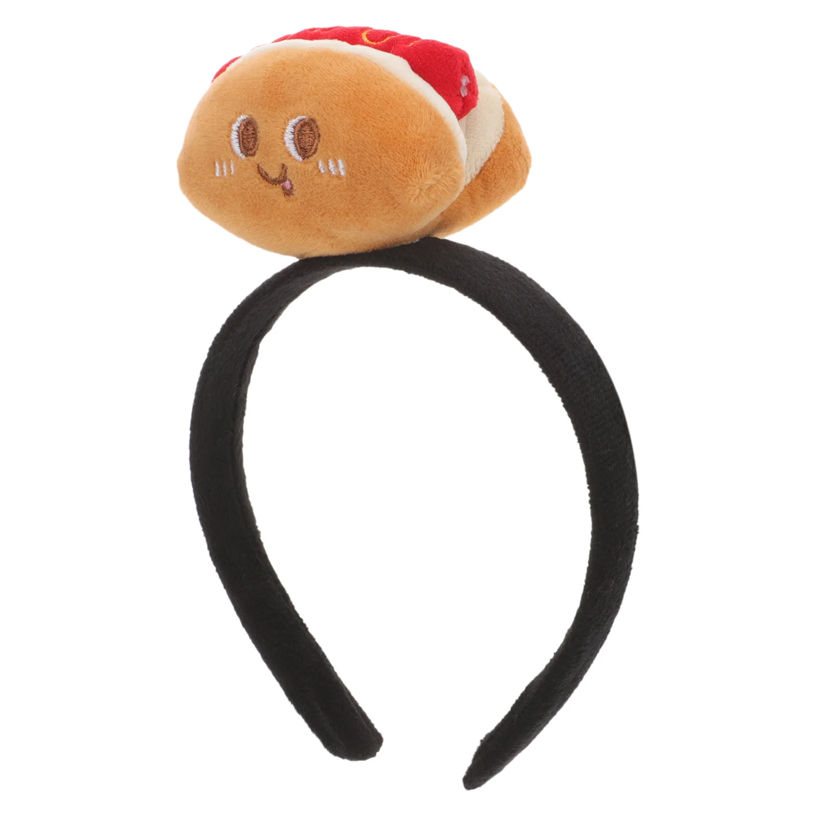 

Cartoon Hot Dog Headpiece Women Party Halloween Headband Costume Accessory Adult Cloth Durable Fade Resistant Easy Design Gift