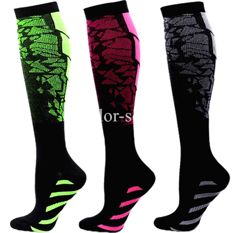 3 Pairs Pack Compression Socks Graduated Crossfit Training Running Recovery Cycling Travel Socks Men Women Running Sports Socks