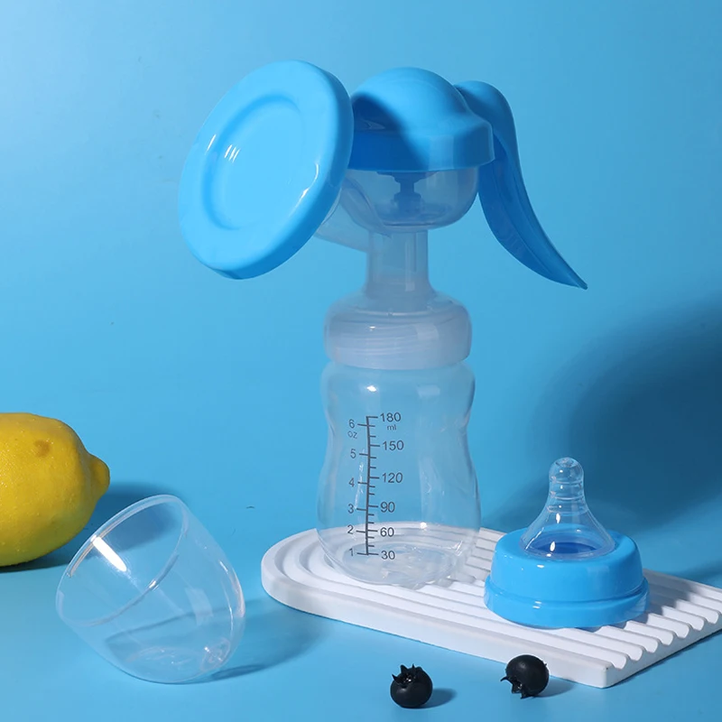 Extractor de leche manual, portátil y liviano, adecuado para viajes, uso doméstico - Con biberón transparente - Ideal para mamás que amamantan