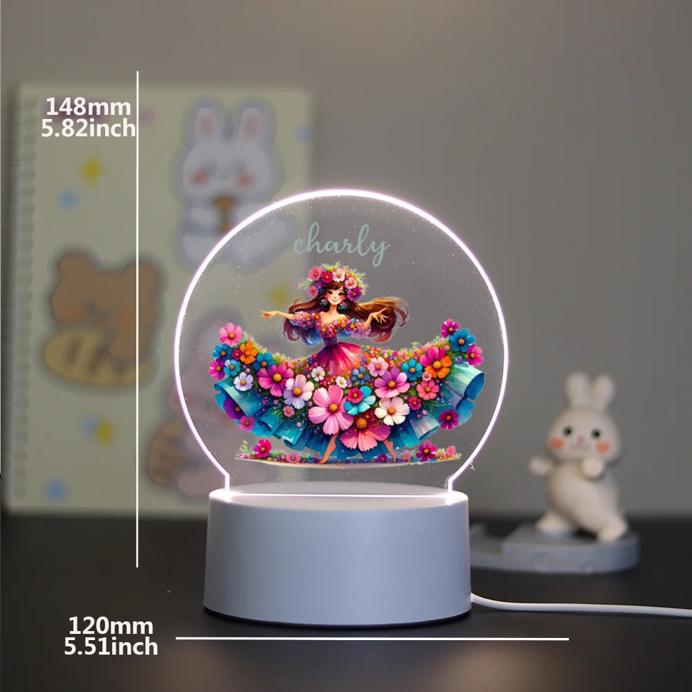 1 customized art design night light Flower Fairy Bedroom bedside ambient light Valentine's Day birthday gift for girlfriend