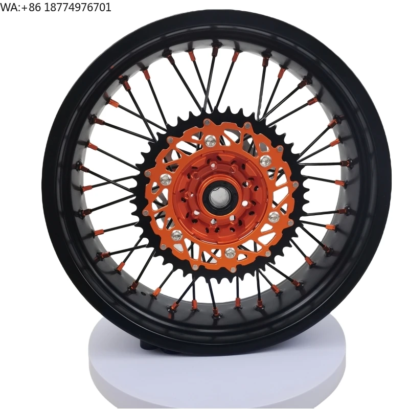 

ULB High Performance 17" Anodized Aluminum Alloy Supermoto Wheels Set New DOT Certified for 125/250/450/530cc EXC SXF