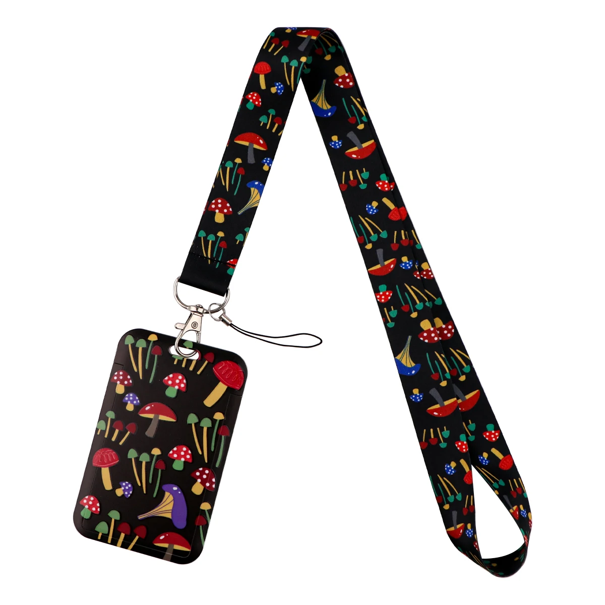 Colorful Mushrooms Lanyard For Keychain ID Card Students Cellphone USB Badge Holder Neck Straps Decorations Accessories