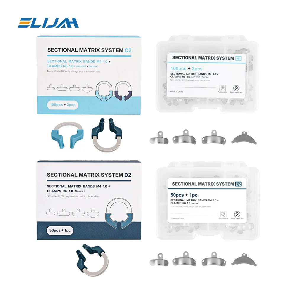 Denspay Dental Matrix Bands Sectional Contoured Matrix System Metal Matrices Matrix Clamp Nickel Titanium Clamping Ring