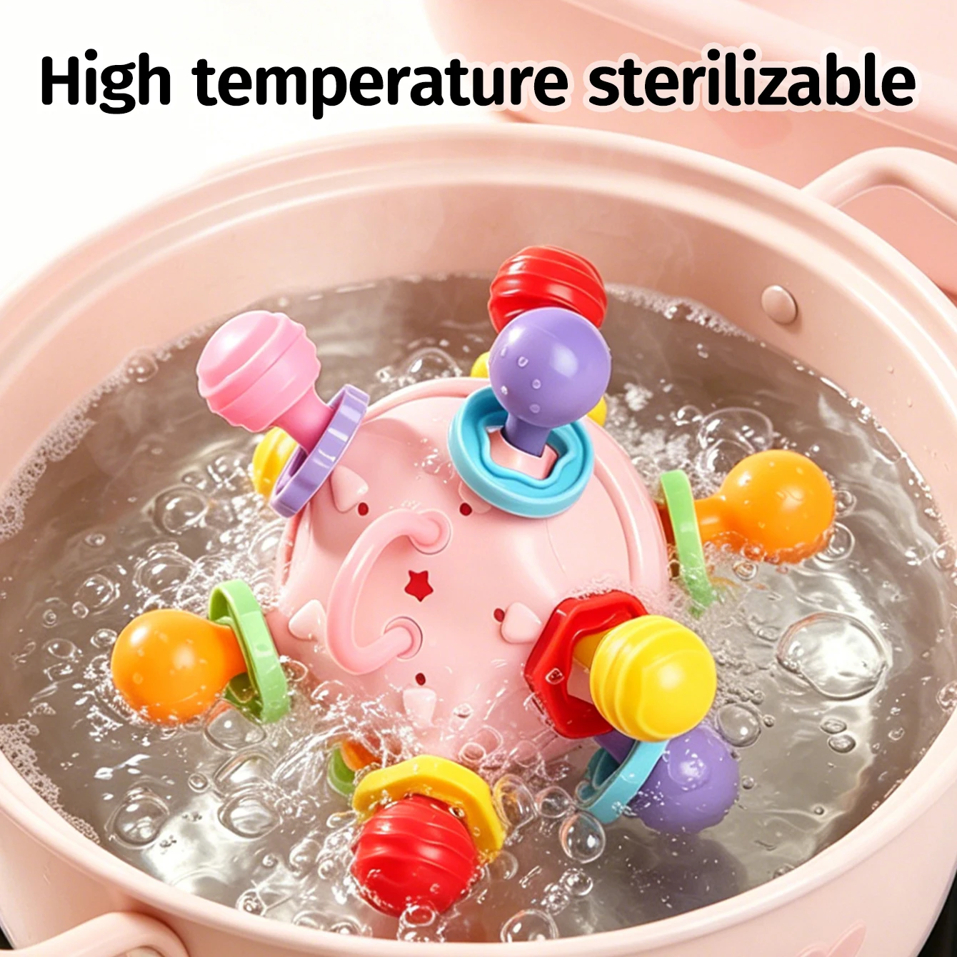 Montessori Baby Teething Toys Sensory Chew Teething Ball Rattle Grasping Activities Babies Toys for 0-18 Months Girls Boys Gifts