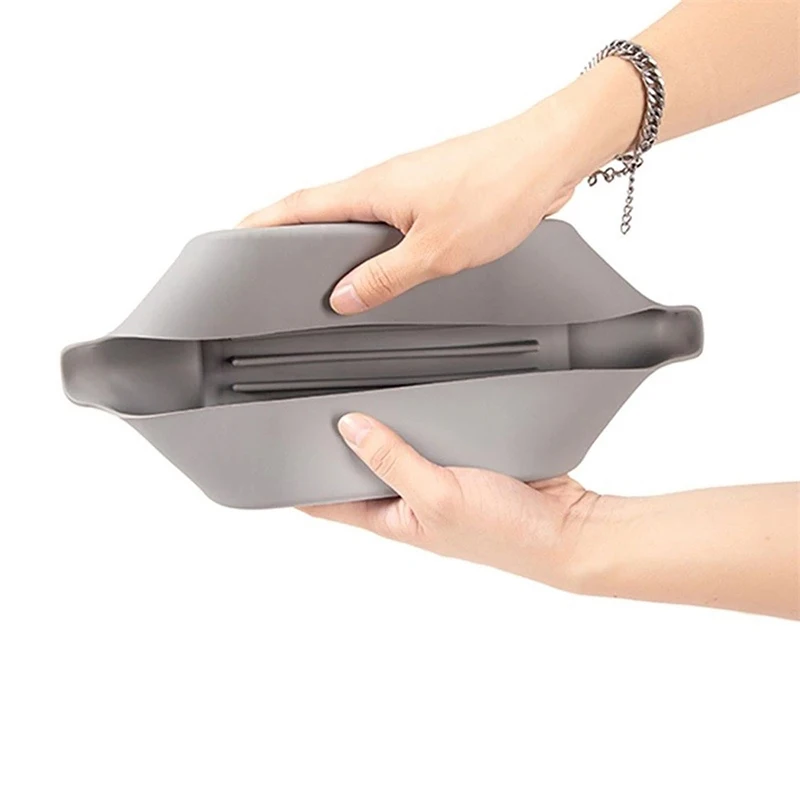 16/19/22 سنتيمتر مقلاة الهواء وعاء سيليكون الغذاء الآمن المقالي الهوائية فرن اكسسوارات مربع صينية خبز مستديرة المقلية البيتزا سلة الدجاج حصيرة