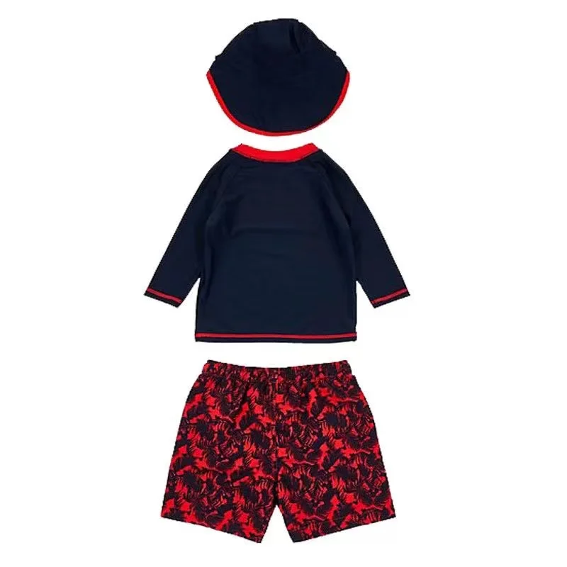 Baby Boys Swimwear Cartoon Mickey Mouse Print 3 Pcs Set Float Bathing Children Surfing Pajama Suit Kid Long Sleeve Beach Wear