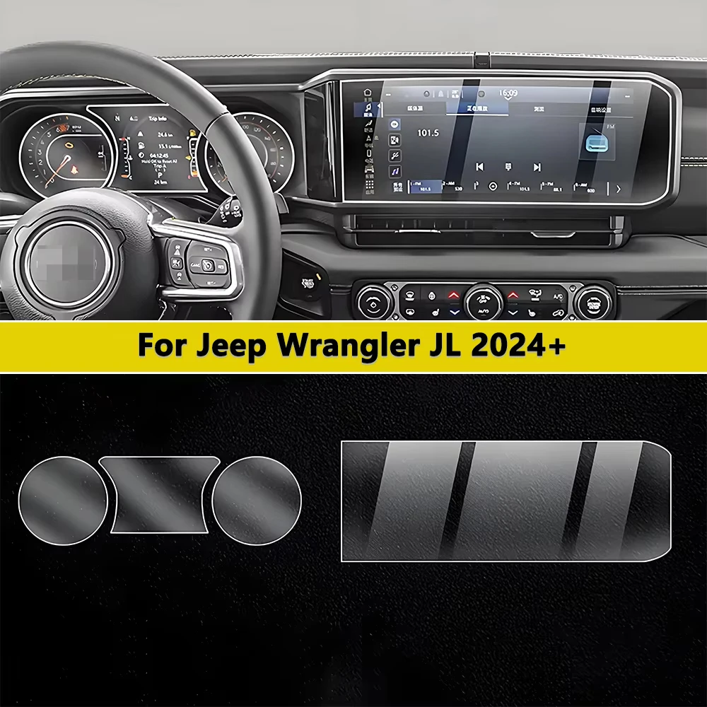 

Dashboard Panel Soft Nano Protective Film GPS Navigation Touch Screen Tempered Glass Film for 2024 Jeep Wrangler JL Accessories