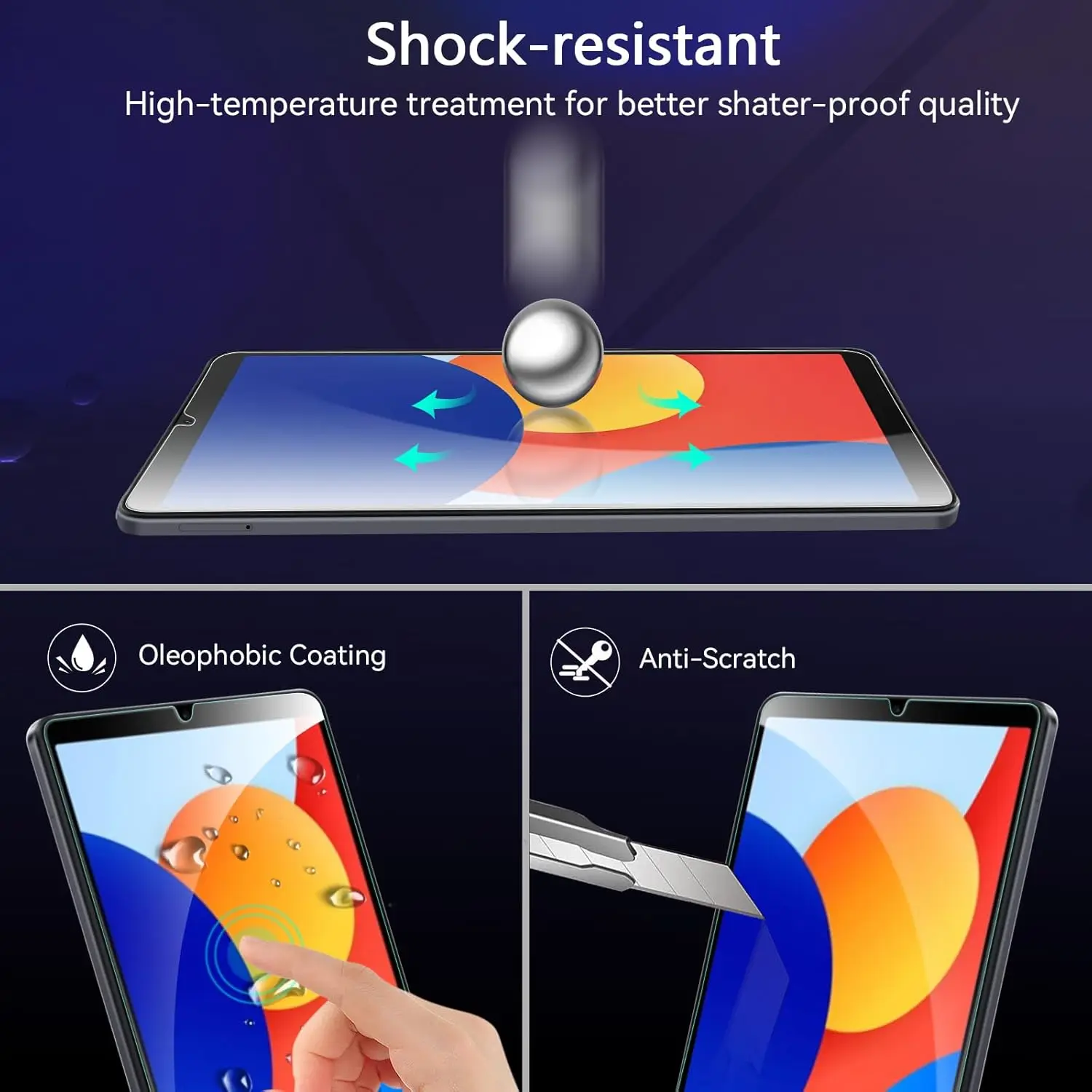 8.7inch Tablet Tempered Glass For Redmi Pad SE 8.7" (WiFi / 4G) Screen Protector HD No Bubbles Anti-Fingerprints Protective Film view 4