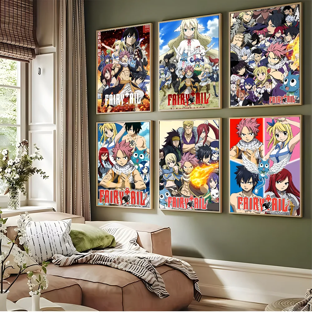1PC Anime F-Fairy Tail Cool Poster Stickers Waterproof Wall Art For Living Bedroom Retro Room Decor Gift High Quality Print
