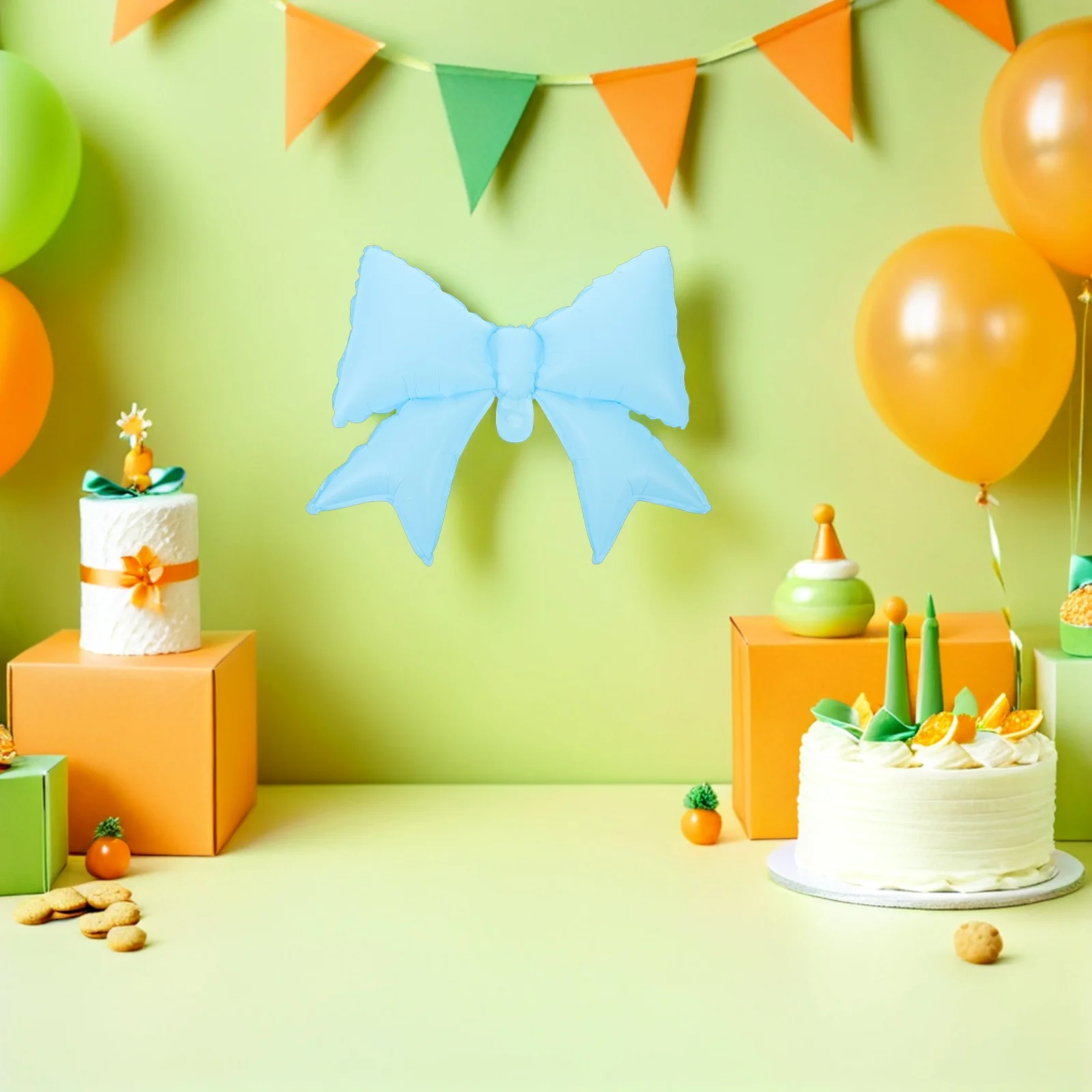 

50Pcs Unique Bow Design Confetti Balloon Kit Stylish Blue Wedding Birthday Party Decorations Easy Setup Reusable